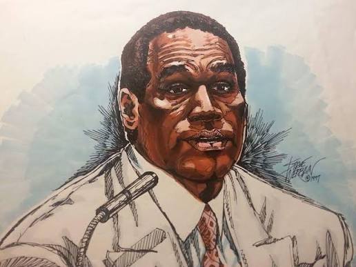 Portrait of O.J. Simpson at trial